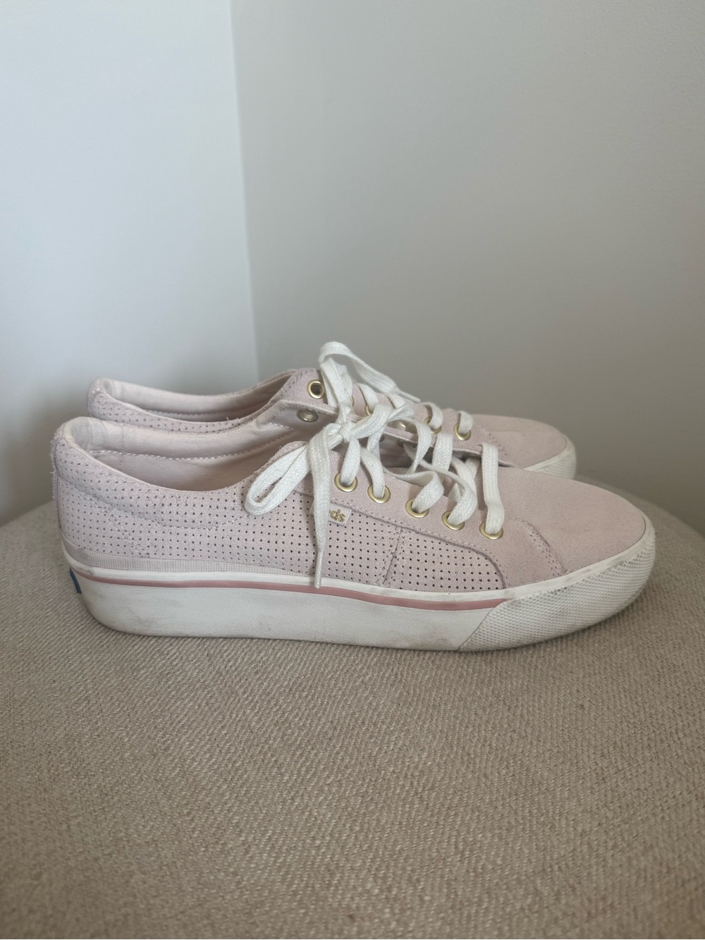 Keds Jump Kick Duo Pink Suede Platform Sneakers (size 8)